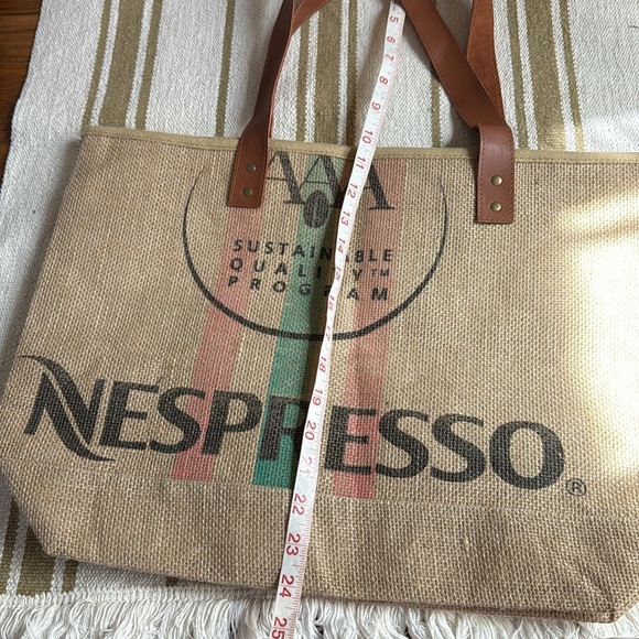 Nespresso Jute Tote Bag with Leather Straps sustainable quality - Picture 5 of 5